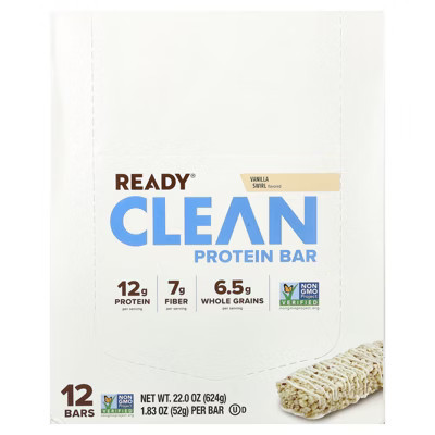 Ready Clean Protein Bar, Vanilla Swirl, 12 Bars, 1.83 oz (52 g) Each | Target