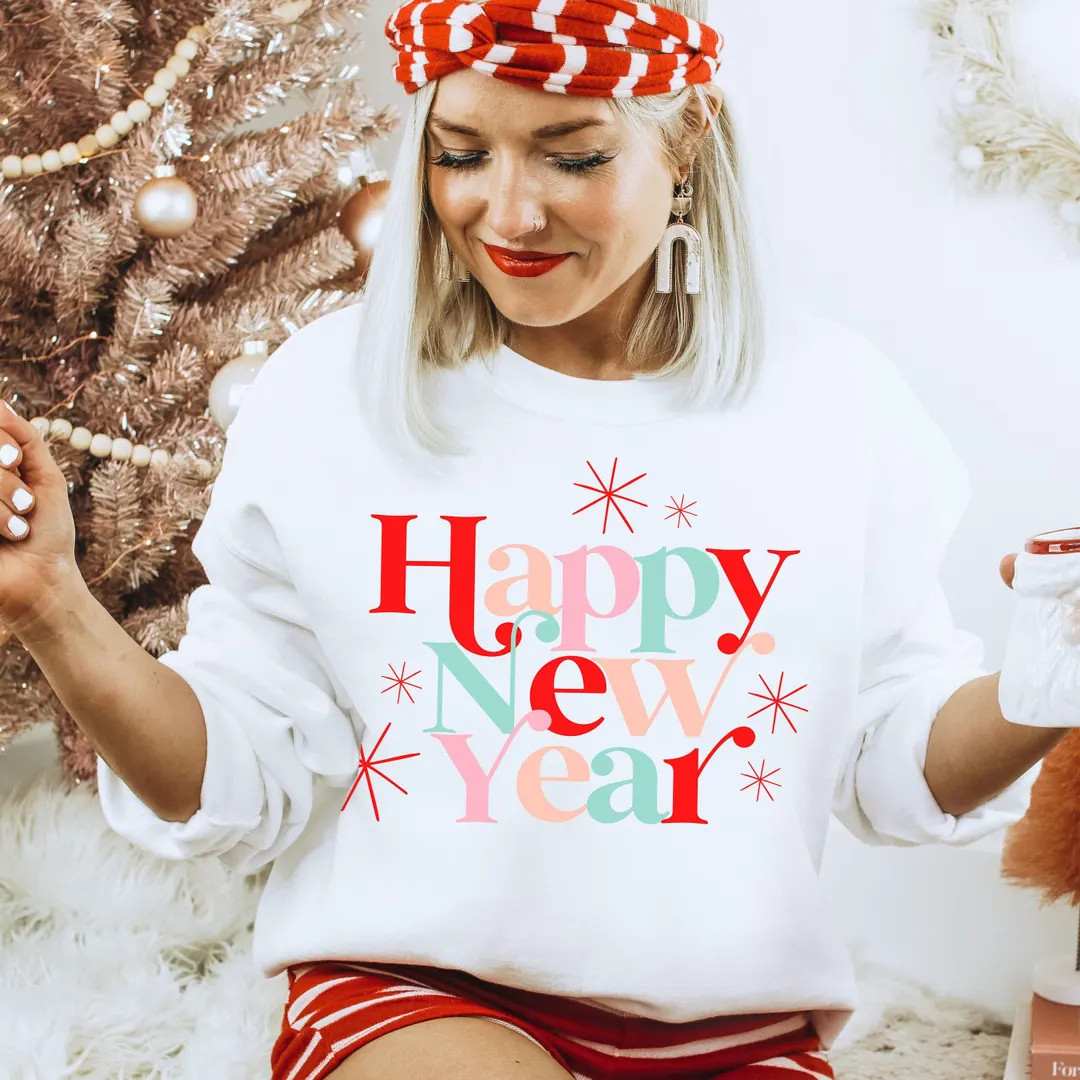 New Years Eve Sweatshirt Hello 2026 Happy New Years Shirt Happy New Year Festive Party Shirts for... | Etsy (US)