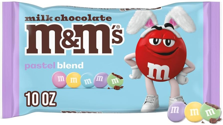 M&M'S Milk Chocolate Easter Candy, Chocolate for Easter Basket Stuffers, Eggs, 10 Ounce Bag | Amazon (US)