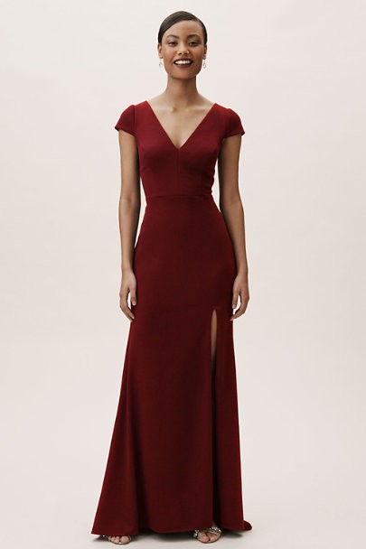 dark red dresses for weddings