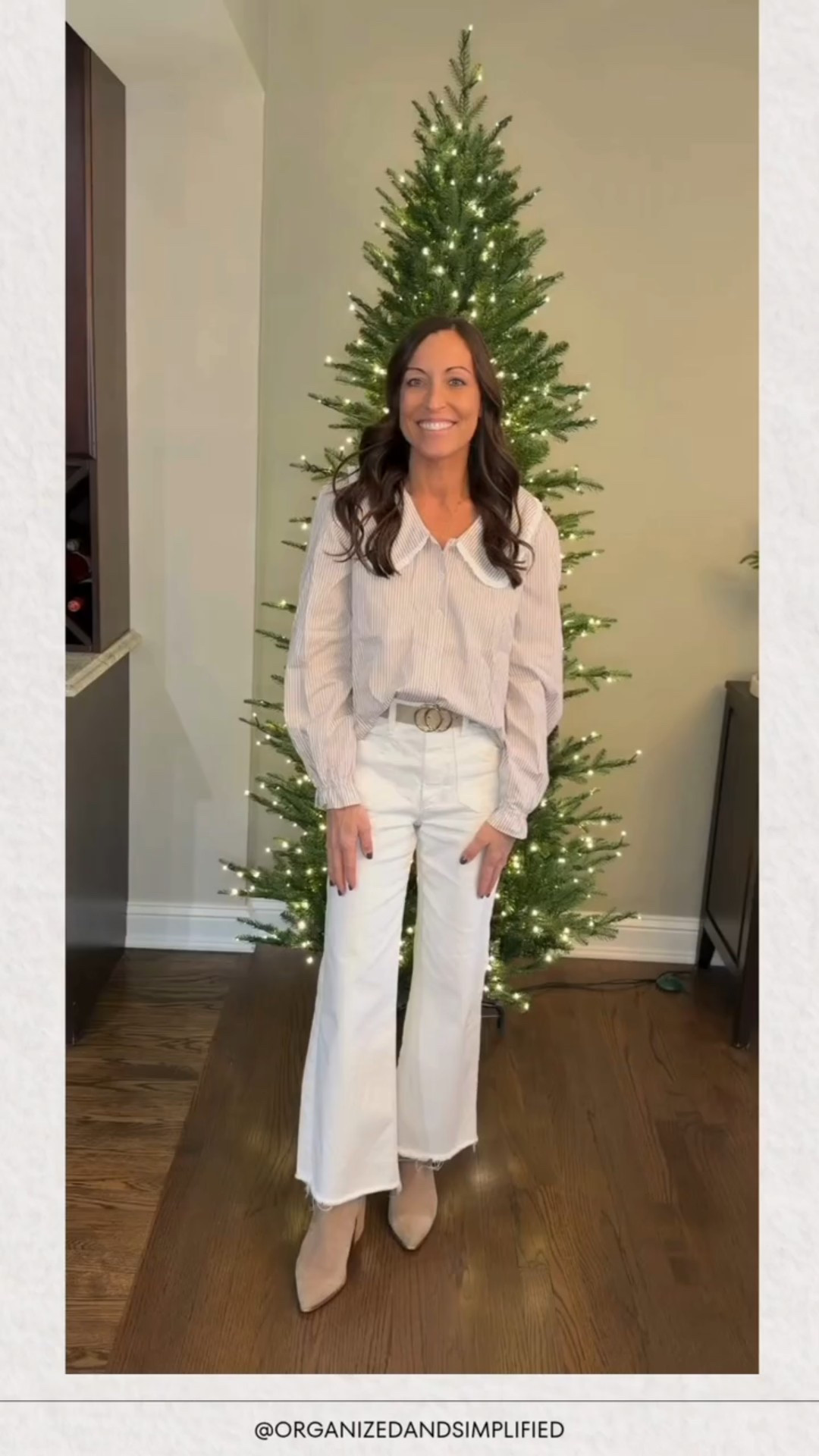 I love wearing my favorite white pants all year round!  This is such a pretty collared shirt  

#LTKGiftGuide #LTKHoliday #LTKCyberWeek