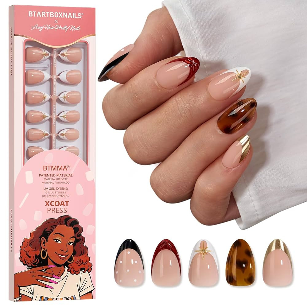 BTArtboxnails X LONGHAIRPRETTYNAILS Press On Nails - Whispers of Glamour, 5 Designs Mix Match Sho... | Amazon (US)