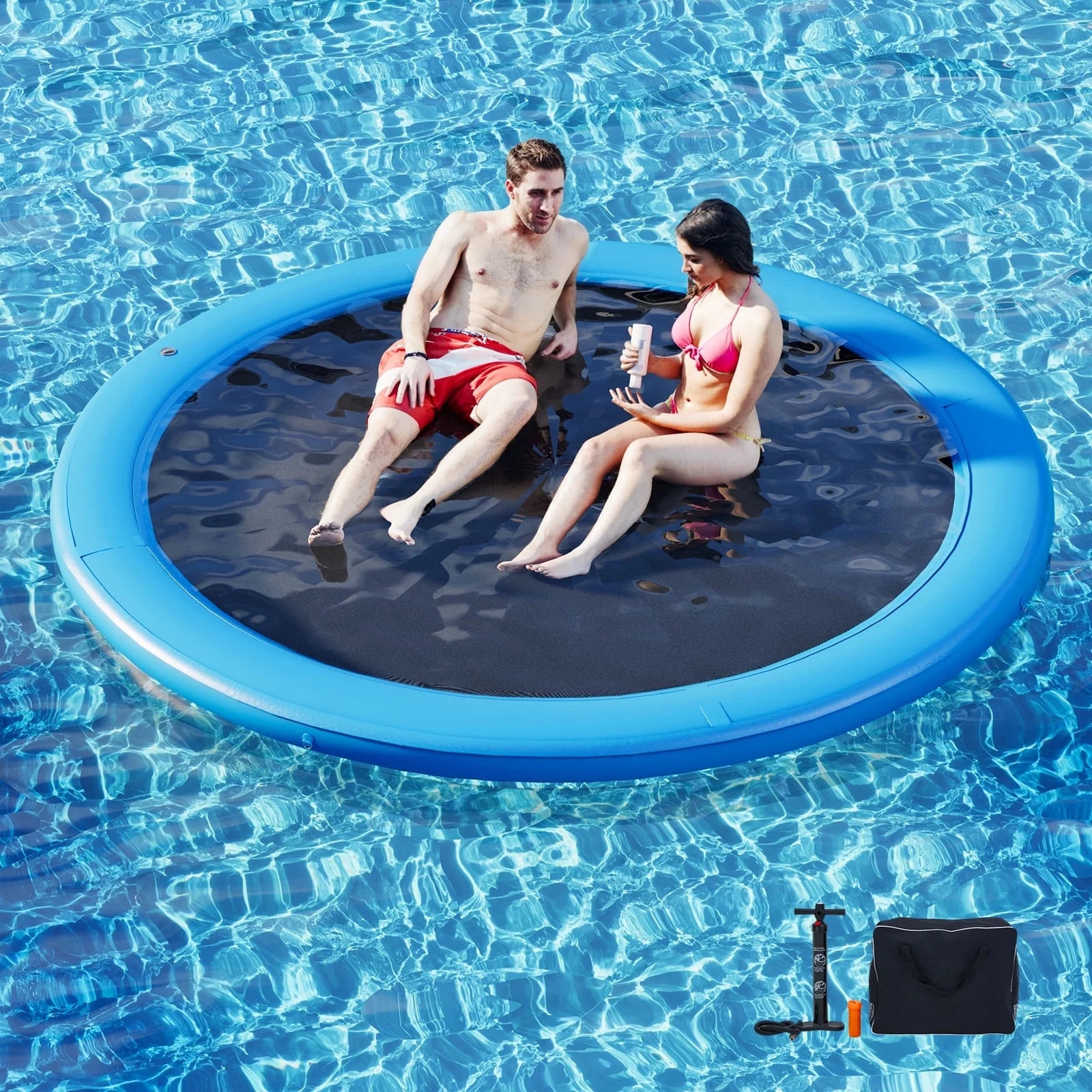 Danrelax 6FT Sunchill Round Inflatable Float Ring for Adults, Heavy Duty Hammock Pool Lounger wit... | Walmart (US)