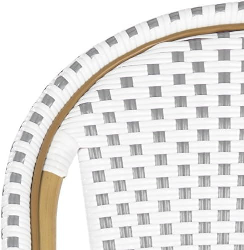 Safavieh Home Collection Hooper Indoor-Outdoor Stacking Side Chairs | Grey & White | Set of 2 | Amazon (US)