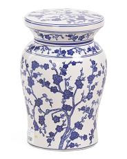 18in Cherry Blossom Chinoisere Decorative Ceramic Stool | TJ Maxx