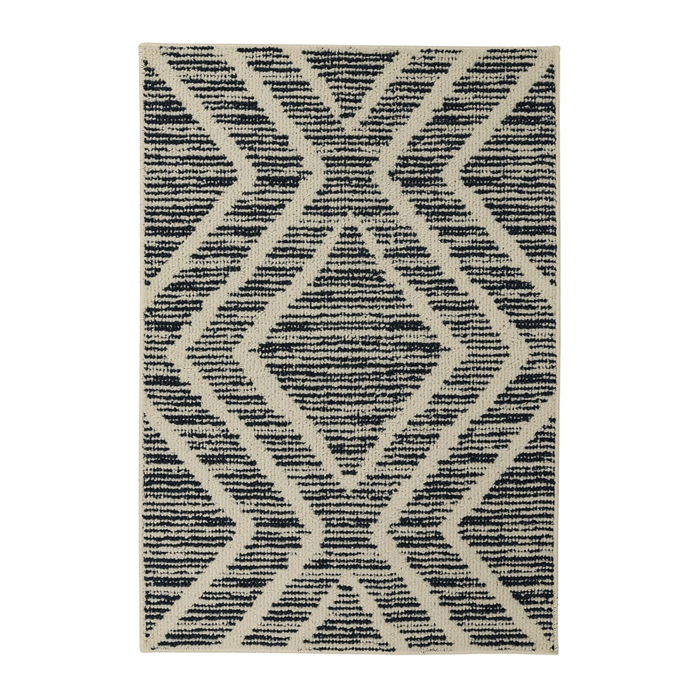 Mainstays Geometric Polyester Indoor Scatter Rug, Blue and White, 30” x 45” - Walmart.com | Walmart (US)
