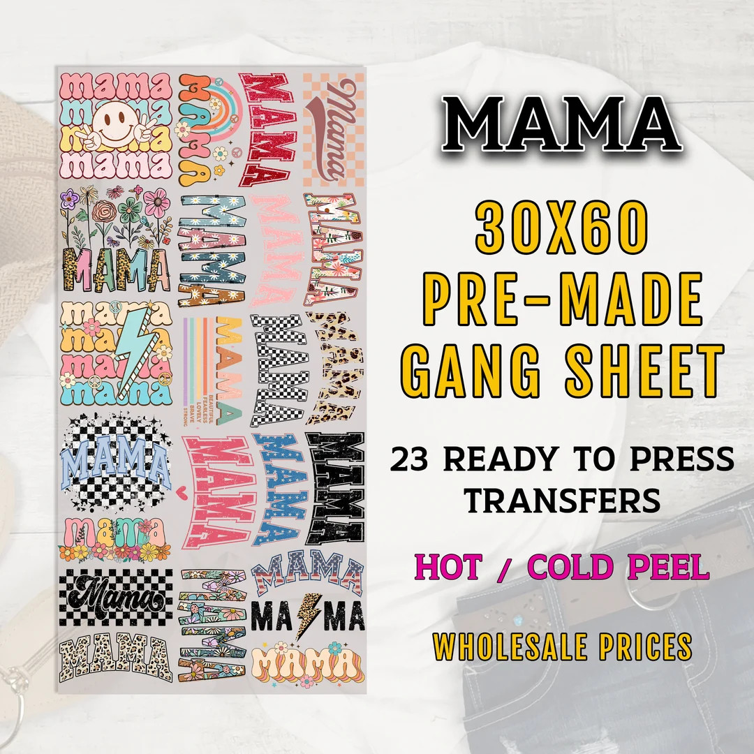Mama Gang Sheet, Mama DTF Transfer, DTF Transfer Ready for Press, Mama Premade Gang Sheet, Heat T... | Etsy (US)