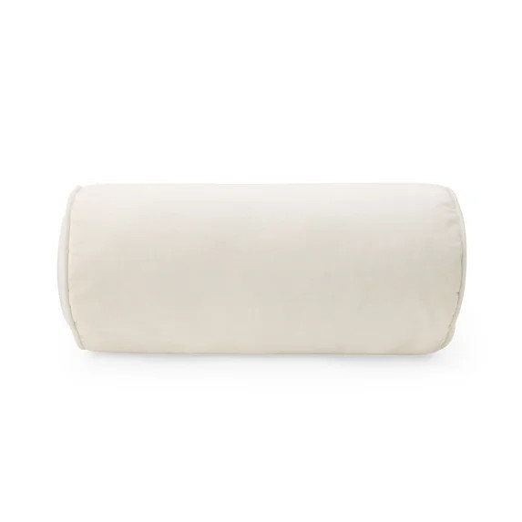 Mainstays 8" x 18" Vanilla Dream Velvet Bolster Polyester Decorative Pillow | Walmart (US)