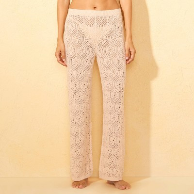 Women's Crochet Pant Cover Up - Shade & Shore™ Cream | Target