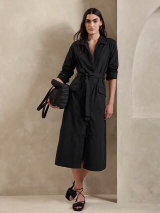 Poplin Midi Shirtdress | Banana Republic Factory