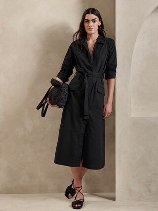 Poplin Midi Shirtdress | Banana Republic Factory