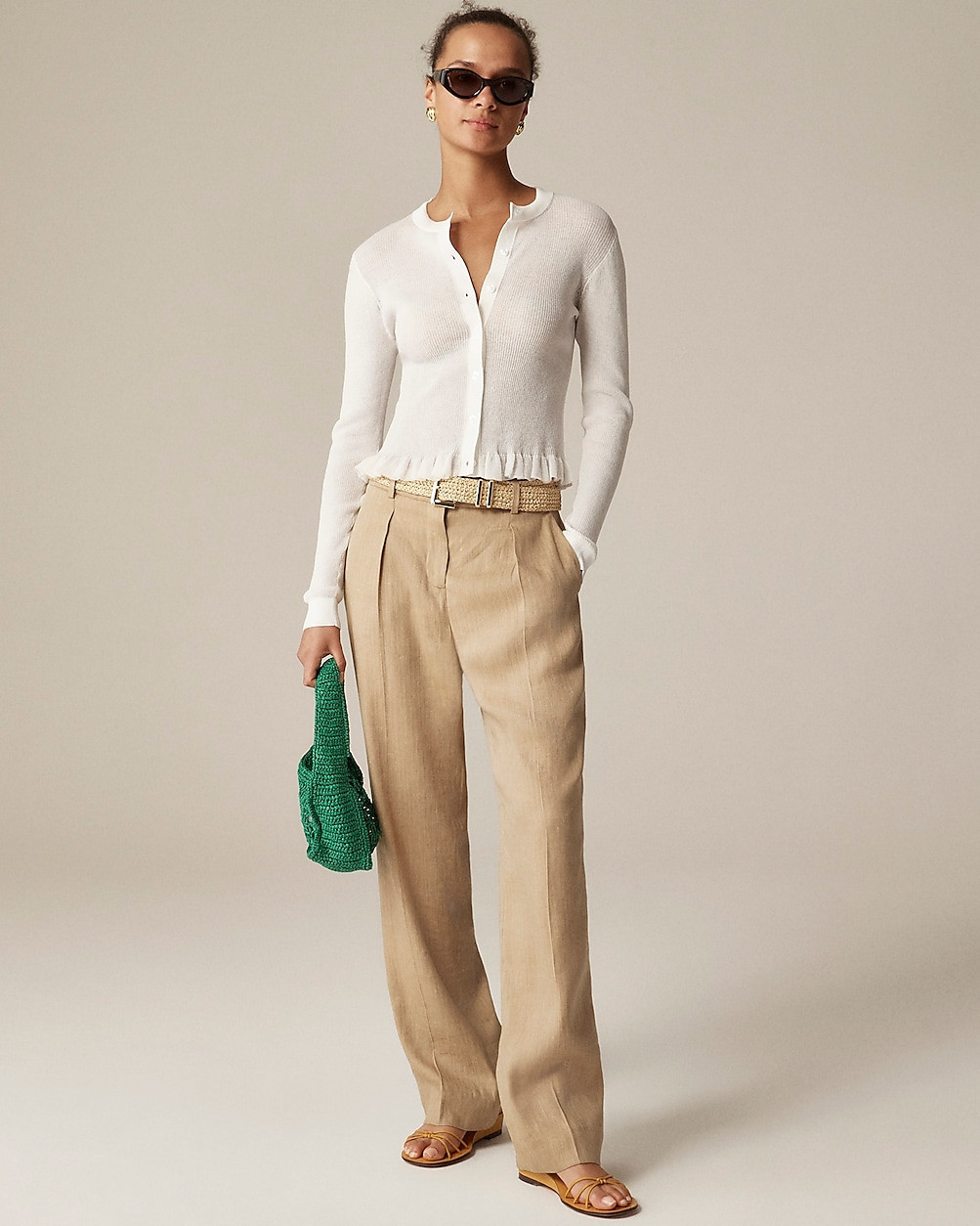 Portia pant in herringbone linen blend | J. Crew US