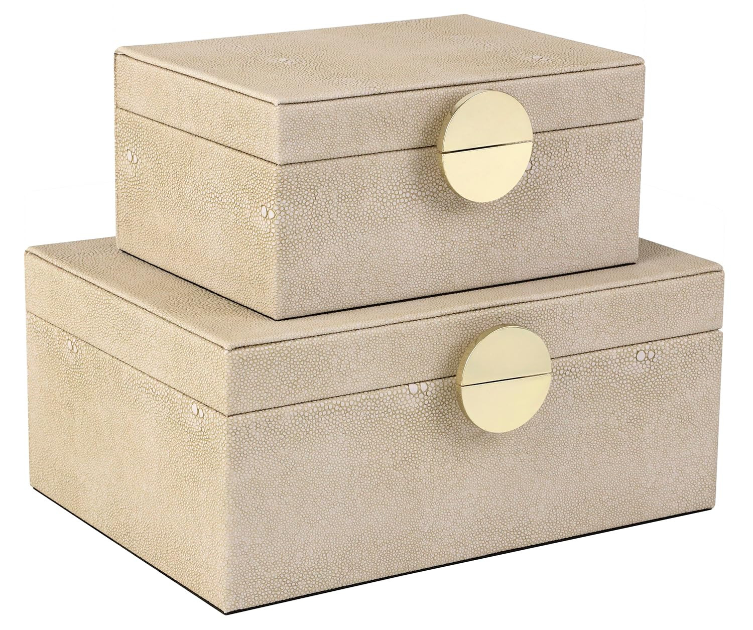 HofferRuffer Faux Leather Jewelry Boxes, Decorative Boxes Storage Accessory Organizer with Gold H... | Amazon (US)