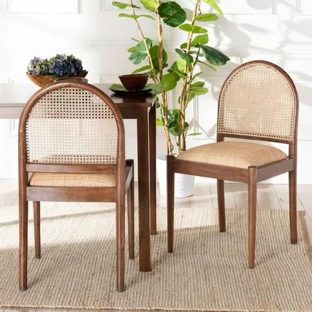 bali & pari Maryland Boho Dining Chair, 2-Piece, Walnut Brown | Walmart (US)