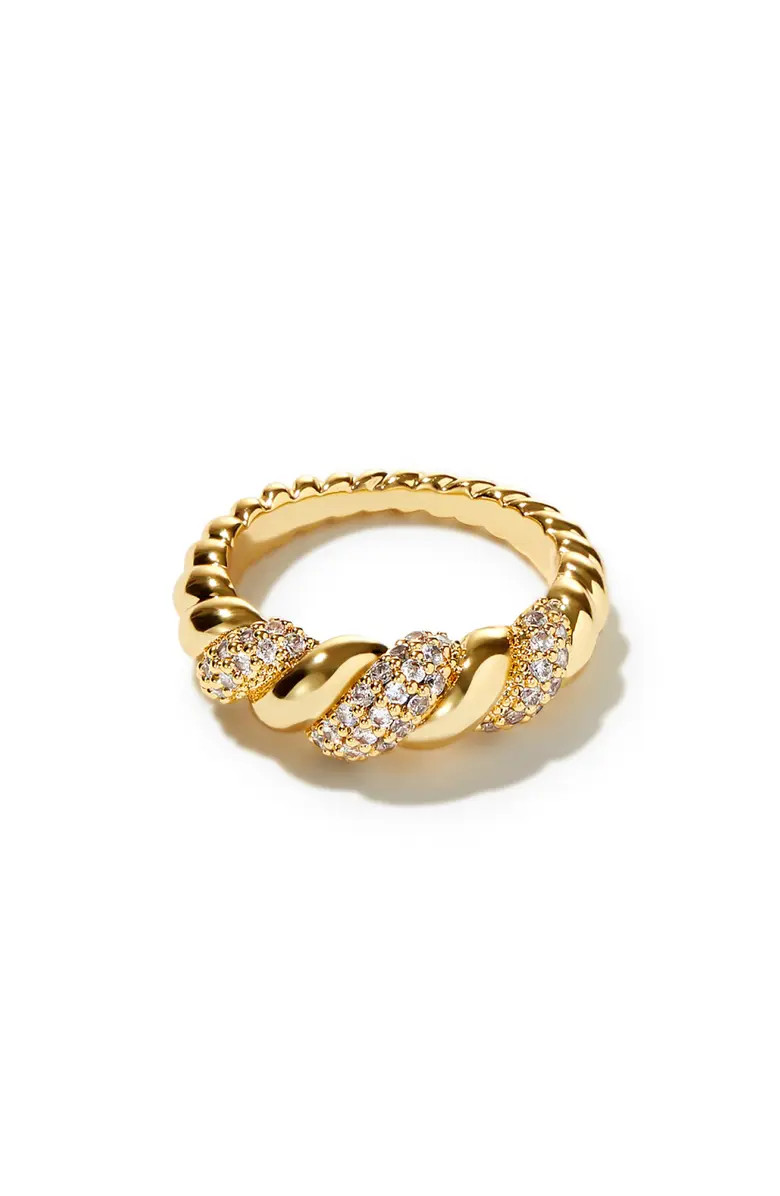 Pavé Cubic Zirconia Rope Band Ring | Nordstrom