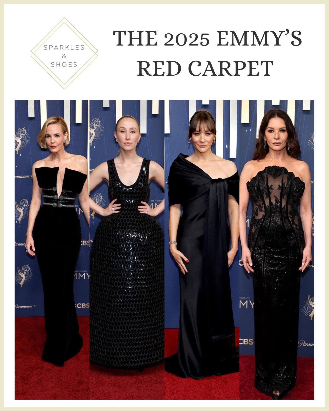 All the glamour of the Emmy’s red carpet and dresses for creating your very own award show moment  