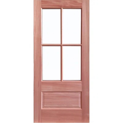 36" x 80" 4 Lites Unfinished Mahogany Front Door | Wayfair North America