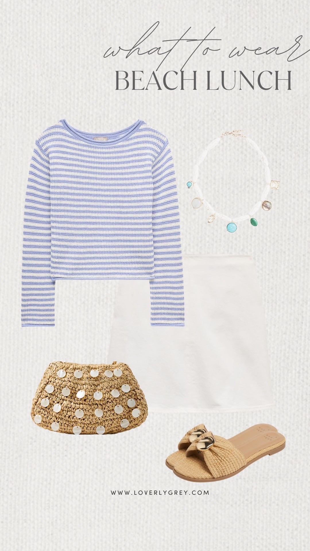 Loverly Grey, what to wear for lunch on the beach! A striped J.Crew top paired with a white denim skirt! I would add a fun necklace, seashell purse, and sandals to be able to slip on and off! Loverly Grey, what to wear, beach lunch

#LTKootd #LTKgrwm #LTKdayinmylife
