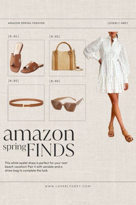 Loverly Grey Amazon fashion finds. This eyelet dress and and sandals and perfect for a beach vacation look. 

#LTKSeasonal #LTKbeauty #LTKstyletip