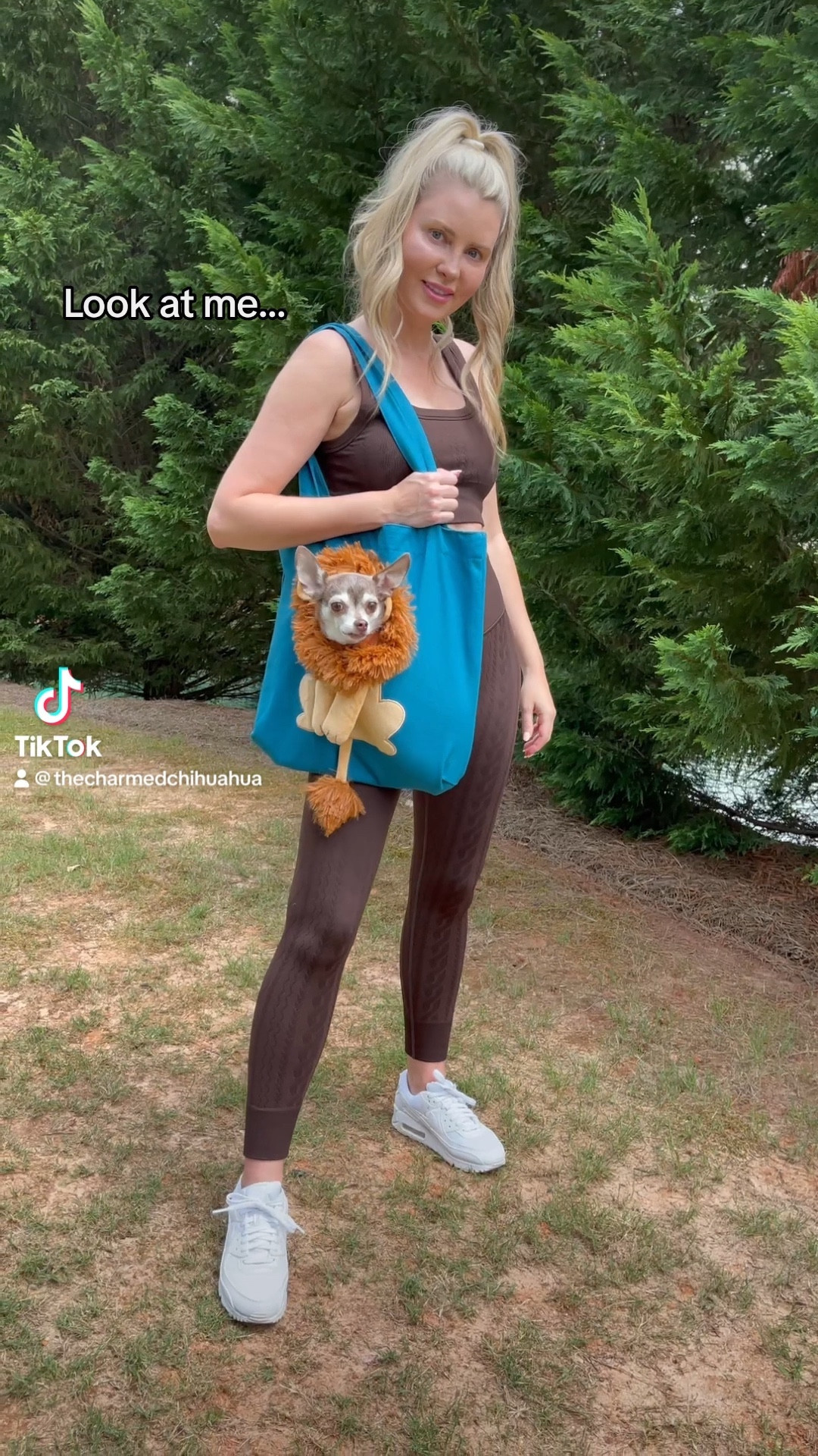 Obsessed with this adorable dog tote bag! 

White sneakers, brown activewear set, dog bag, dog purse 

#LTKfamily #LTKFind #LTKunder50