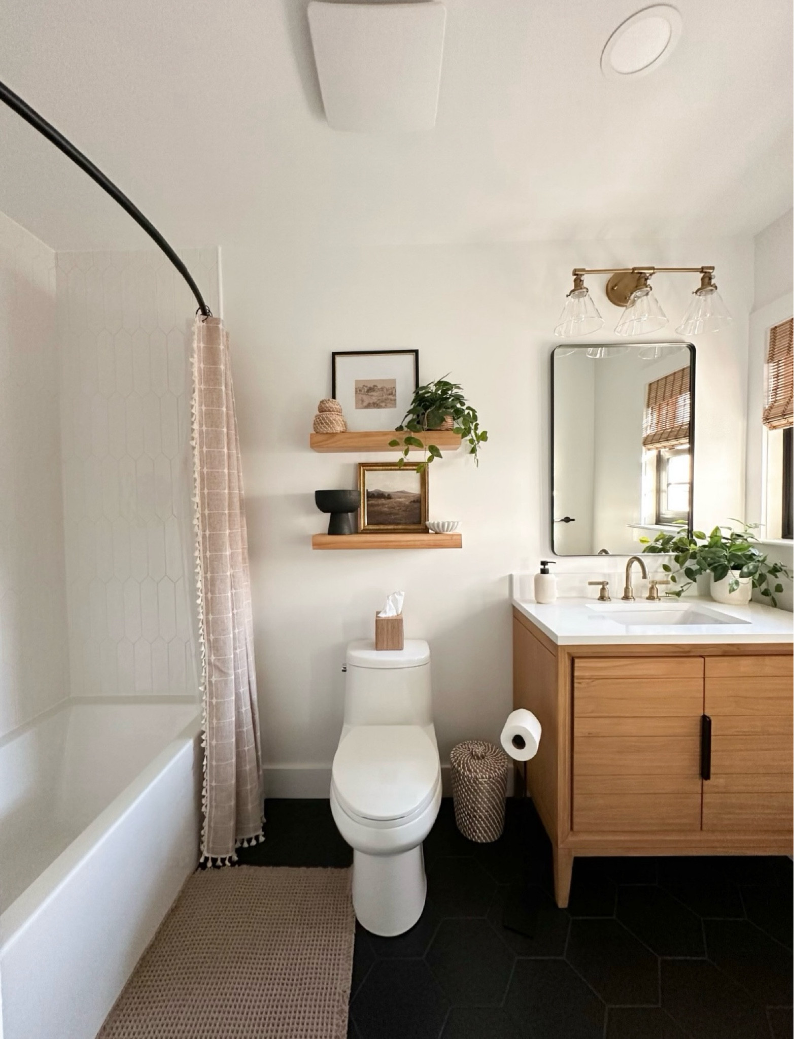 Guest bathroom renovations were a success! In love with all the decor we chose & our vanity from Signature Hardware. 

#LTKHome #LTKStyleTip