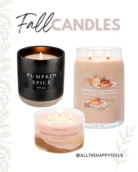 Fall candles, autumn candles, home decor, allthehappyfeels, yankee candle, sweet water decor

#LTKSeasonal #LTKHoliday #LTKGiftGuide