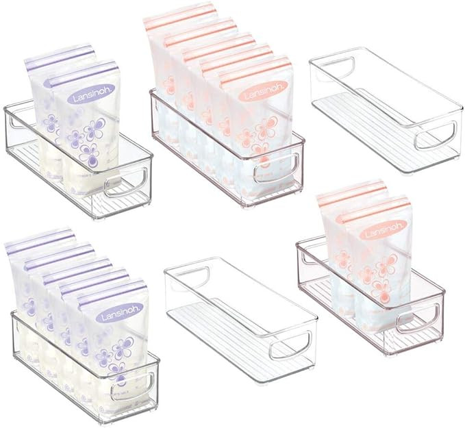 mDesign Baby Food Kitchen Refrigerator Cabinet or Pantry Storage Organizer Bin with Handles - for... | Amazon (US)