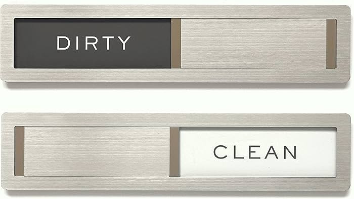 Dishwasher Magnet Clean Dirty Sign, Kubik Letters Premium Stainless Steel Grade 304, Kitchen Orga... | Amazon (US)