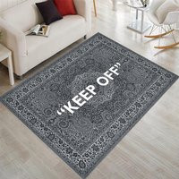Keep Off Fractal Classic Turkish Pattern Gray Rug, Keep Off Classic, Modern Room Rug, Keep Off, Living Rug, Area Rugs | Etsy (US)