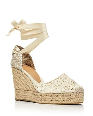 Castaner Women's Carina Crochet Platform Wedge Ankle Tie Espadrilles | Bloomingdale's (US)