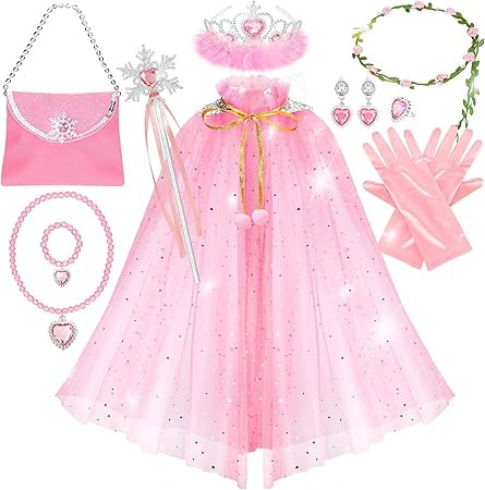 Fedio Princess Cape Set,12Pcs Princess Dress up Clothes for Little Girl, Princess Dresses for Gir... | Amazon (US)