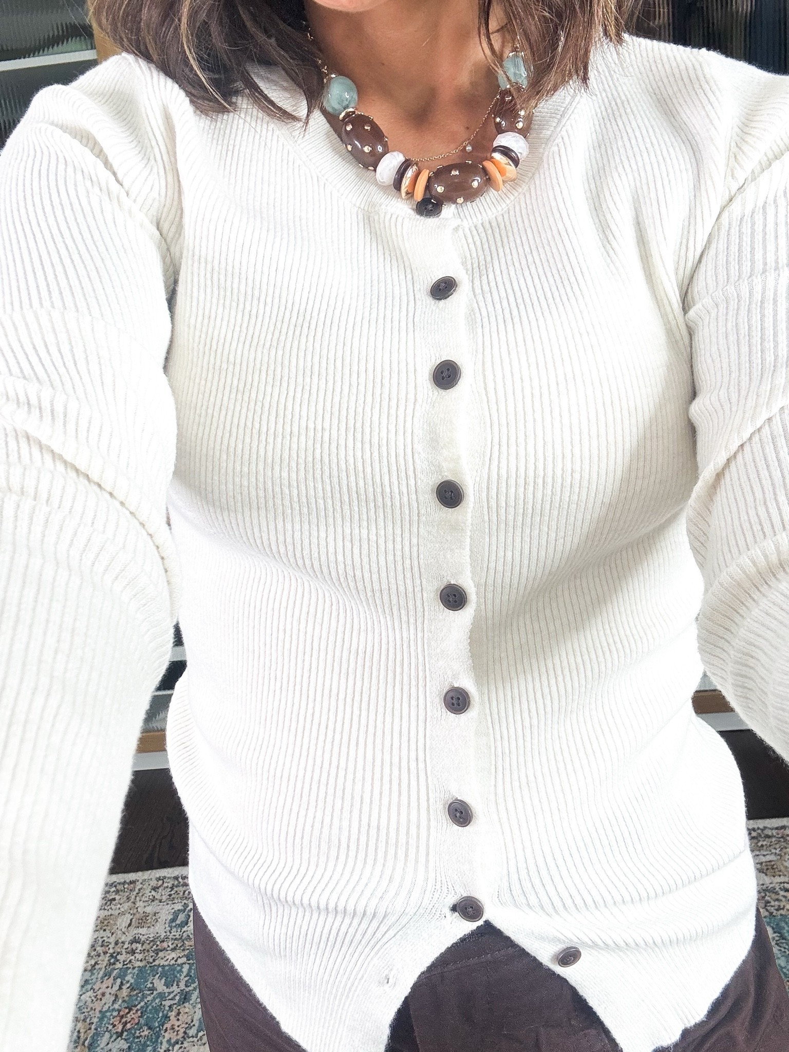 Walmart ribbed cardigan 
Size small

#LTKmomlife #LTKOver40 #LTKWorkwear