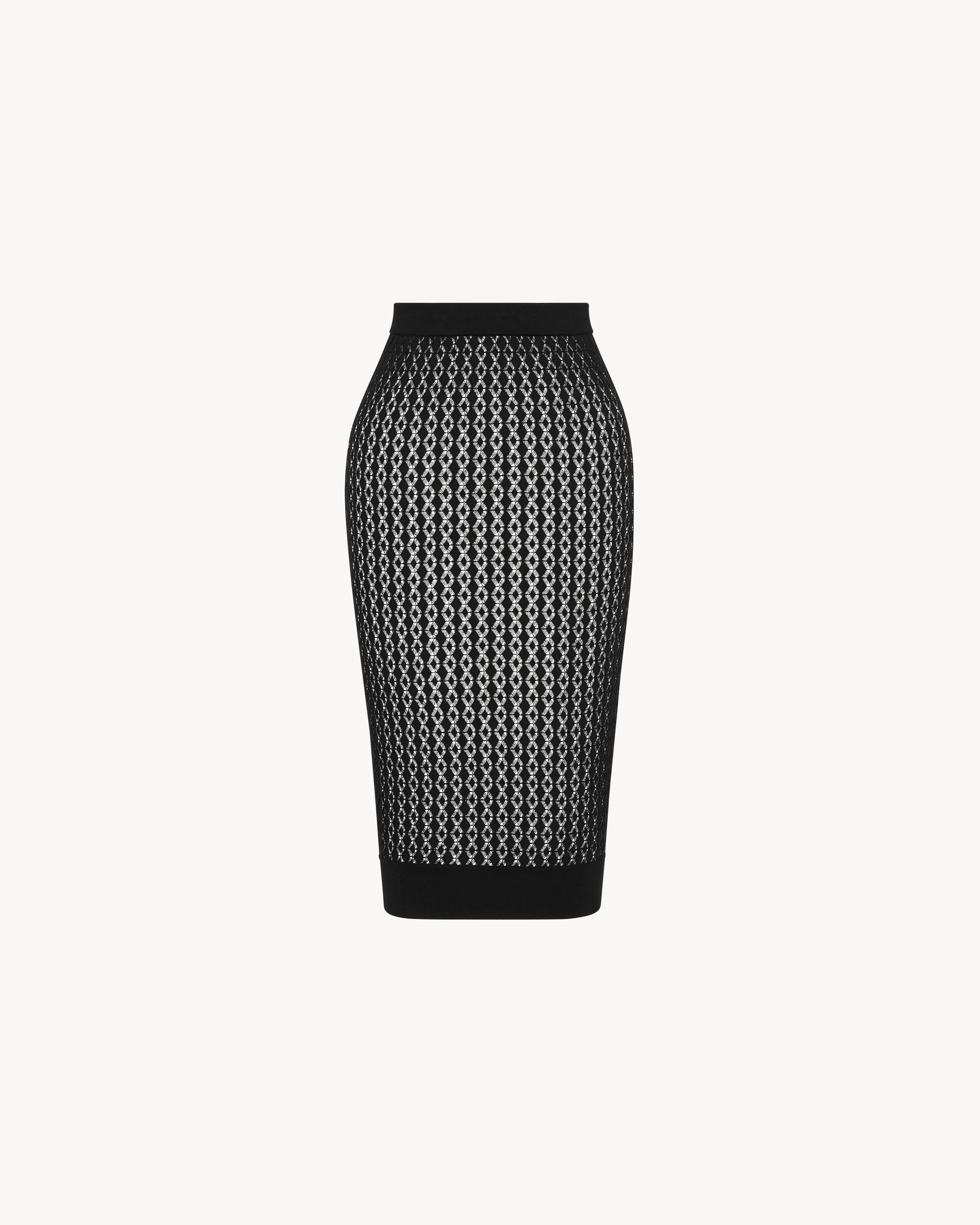 midi skirt in pointelle knit | Saint Laurent Inc. (Global)