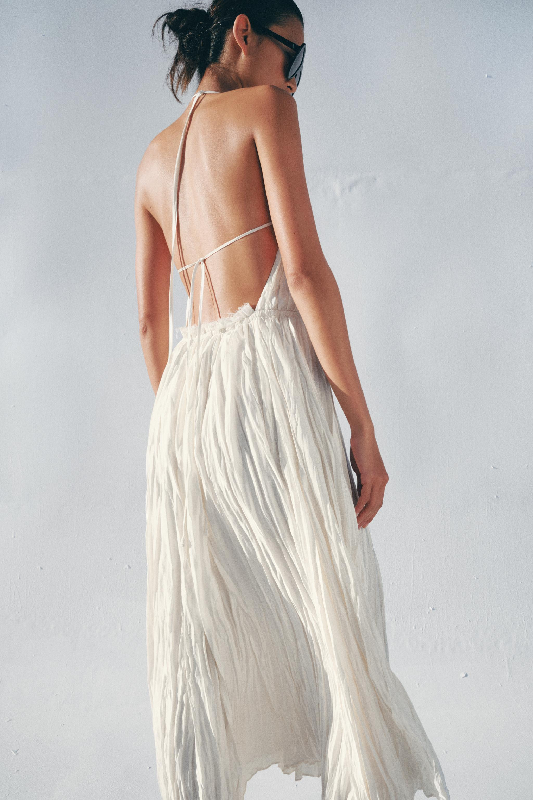 ZW COLLECTION PLEATED HALTER DRESS | Zara US
