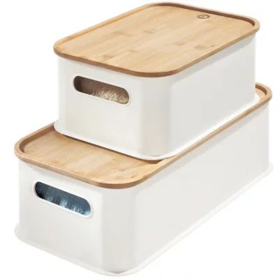 iDesign® Medium Eco Stacking Bin with Bamboo Lid | Bed Bath & Beyond