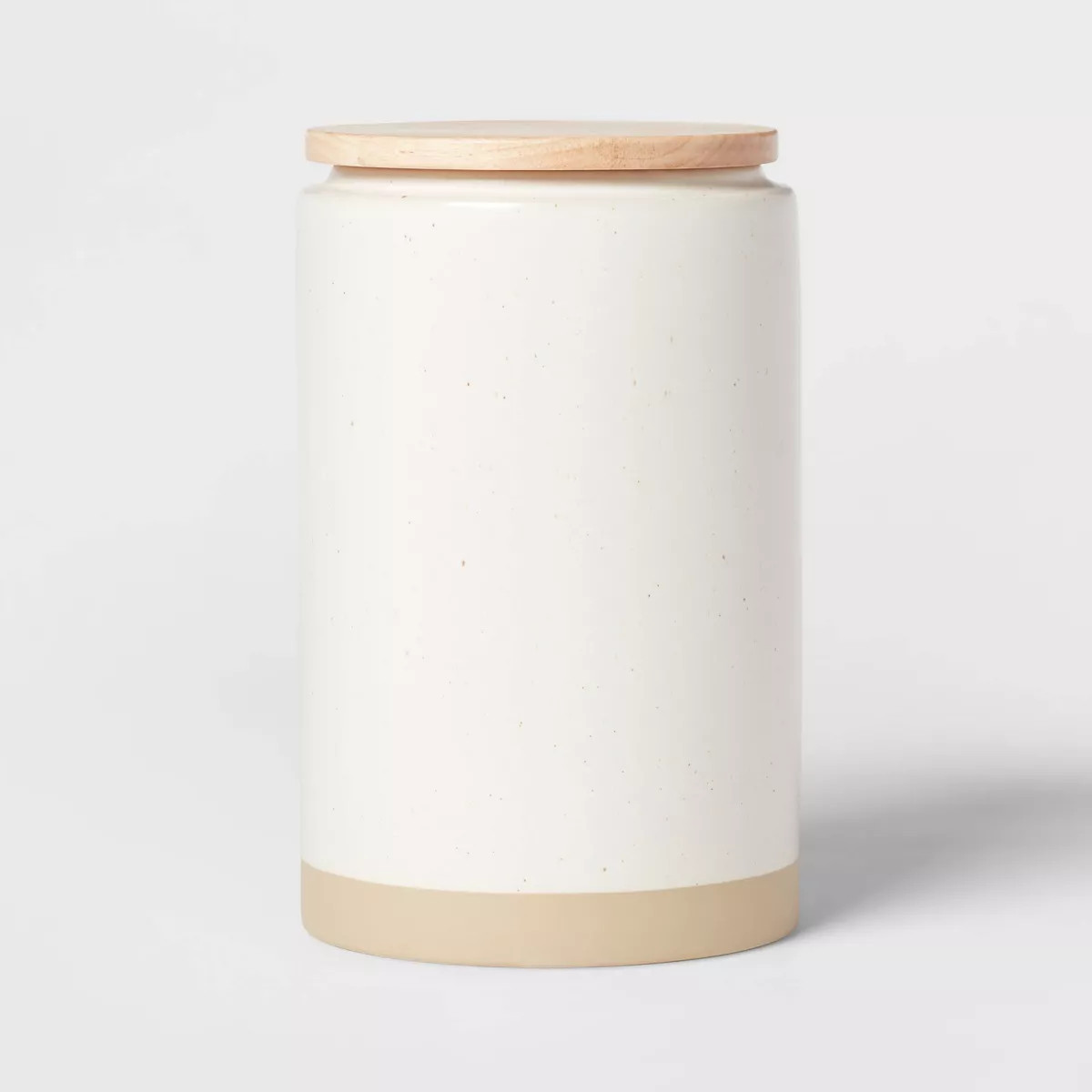 Camwood Collection Large Stoneware Canister with Wood Lid Cream - Threshold™: Kitchen Food Stor... | Target