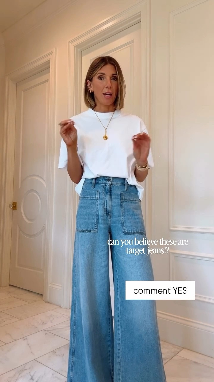 How good are these wide leg jeans at Target. I'm wearing size 2 these fit tts and I'm 5'7