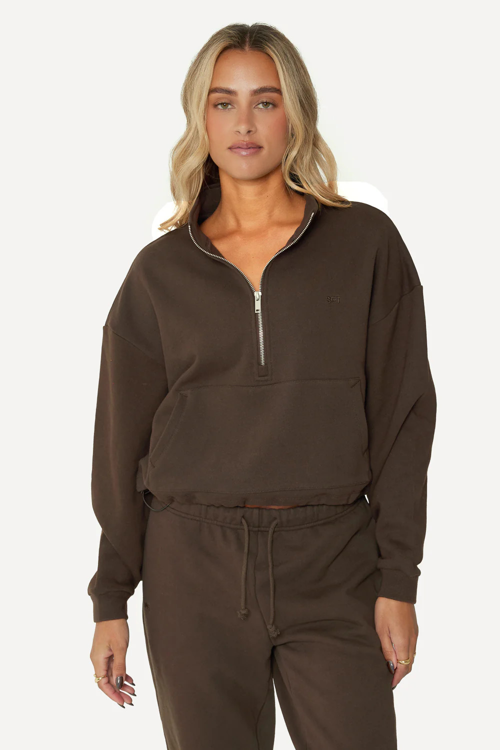 HEAVYWEIGHT SWEATS HALF ZIP - BROWNSTONE | SET Active