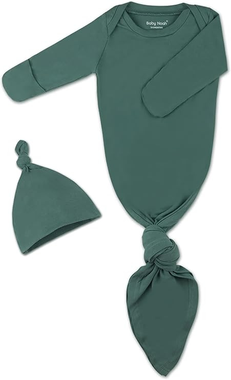 Baby Knotted Gown, Super Soft Newborn Infant Long Sleeve Sleeper for Baby Girl and Boy Sleepwear ... | Amazon (US)