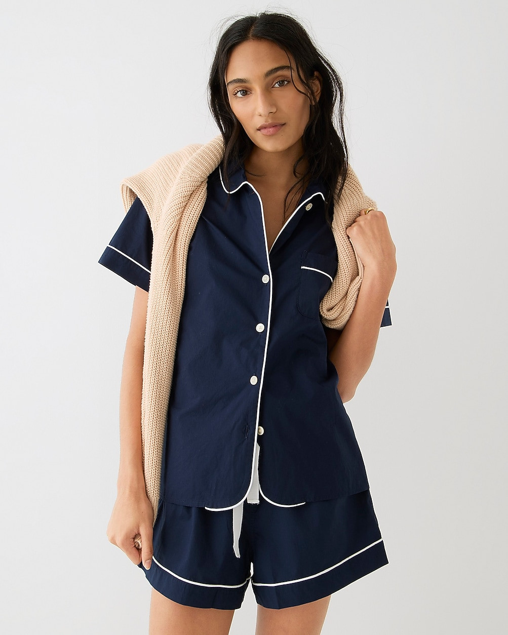 End-on-end cotton pajama short set | J. Crew US