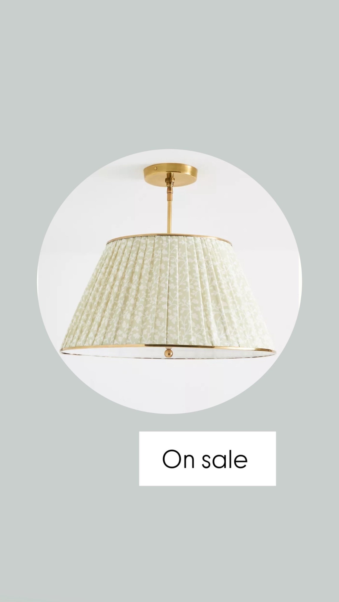 Pretty brass + fabric pendant on sale 