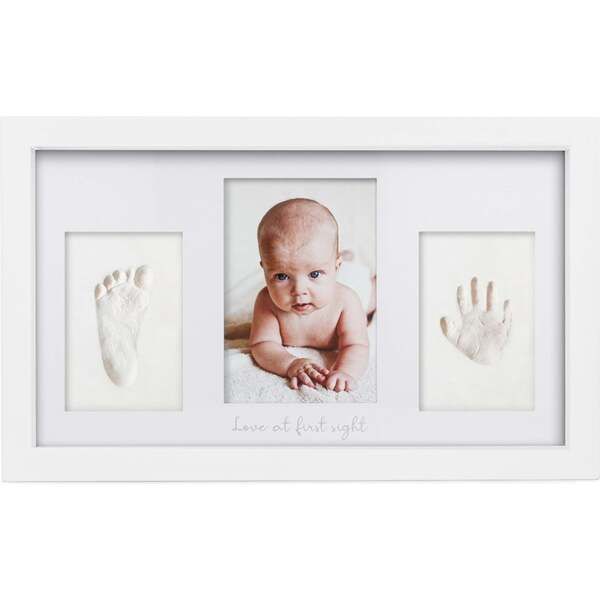 Baby Handprint & Footprint Keepsake Duo Frame, Alpine White | Maisonette