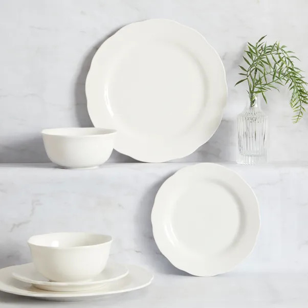 Scalloped Edge 12 Piece Dinner Set | Dunelm (migrated)