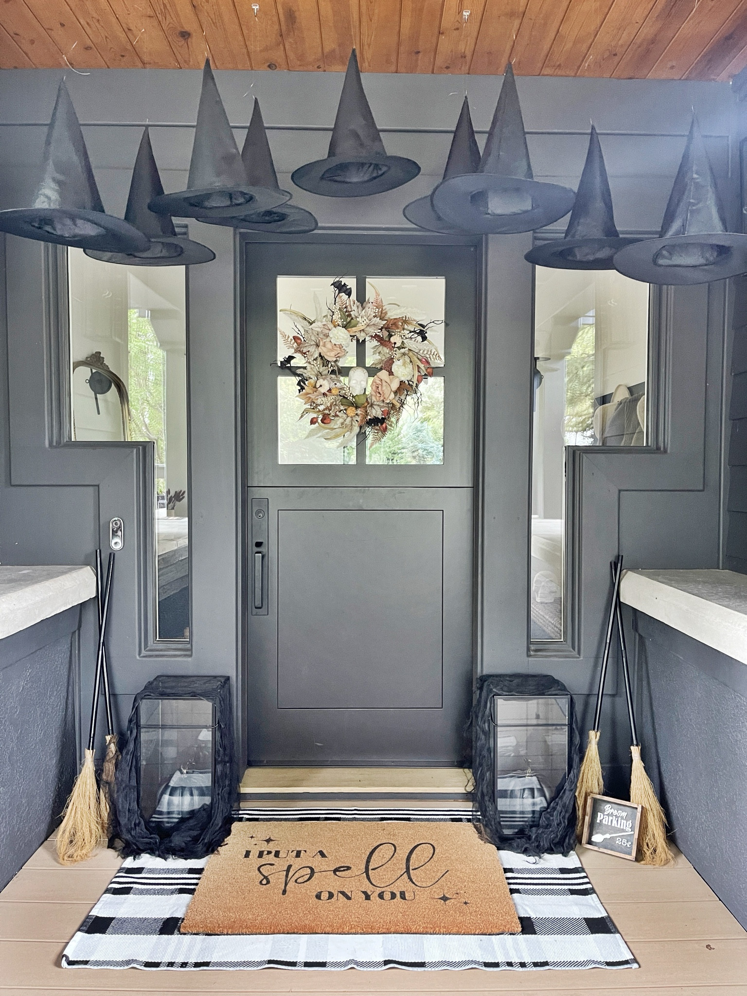 HALLOWEEN \ witchy front door decor 🧙🏻🖤

Amazon 
Wreath
Witch hat 
Broom

#LTKSeasonal #LTKFindsUnder50 #LTKHome