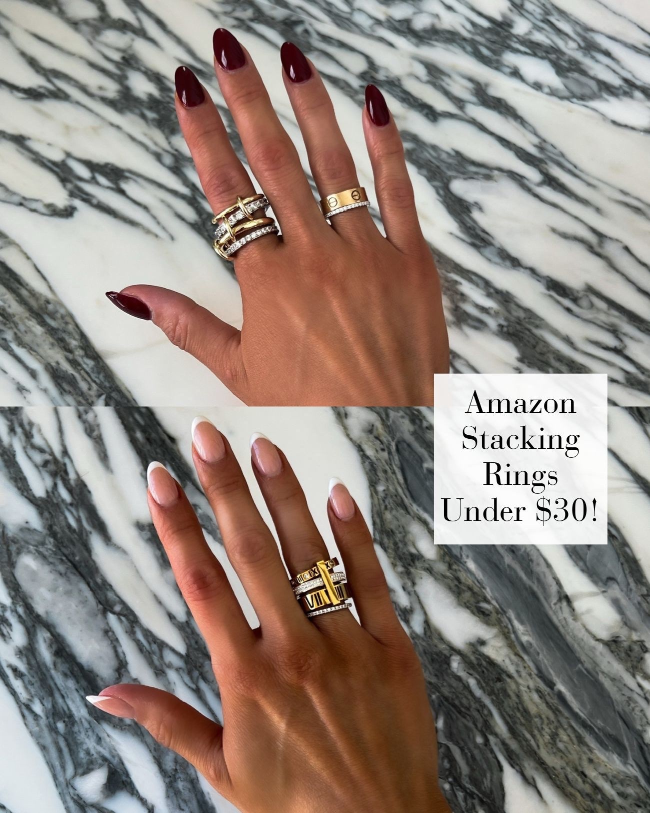 Amazon stacking rings that look just like the designer version. They elevate any outfit in the most subtle way. 



#LTKOver40 #LTKPetite #LTKdayinmylife