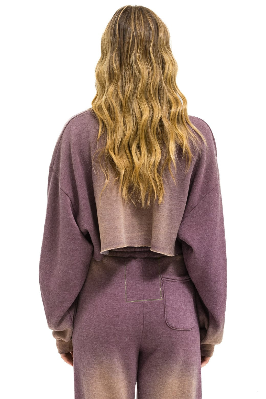 AN 3D CROPPED CREW SWEATSHIRT RELAXED - FADED MOCHA | Aviator Nation