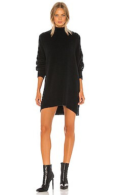 Free People Afterglow Mock Neck Sweater Dress in Black from Revolve.com | Revolve Clothing (Global)