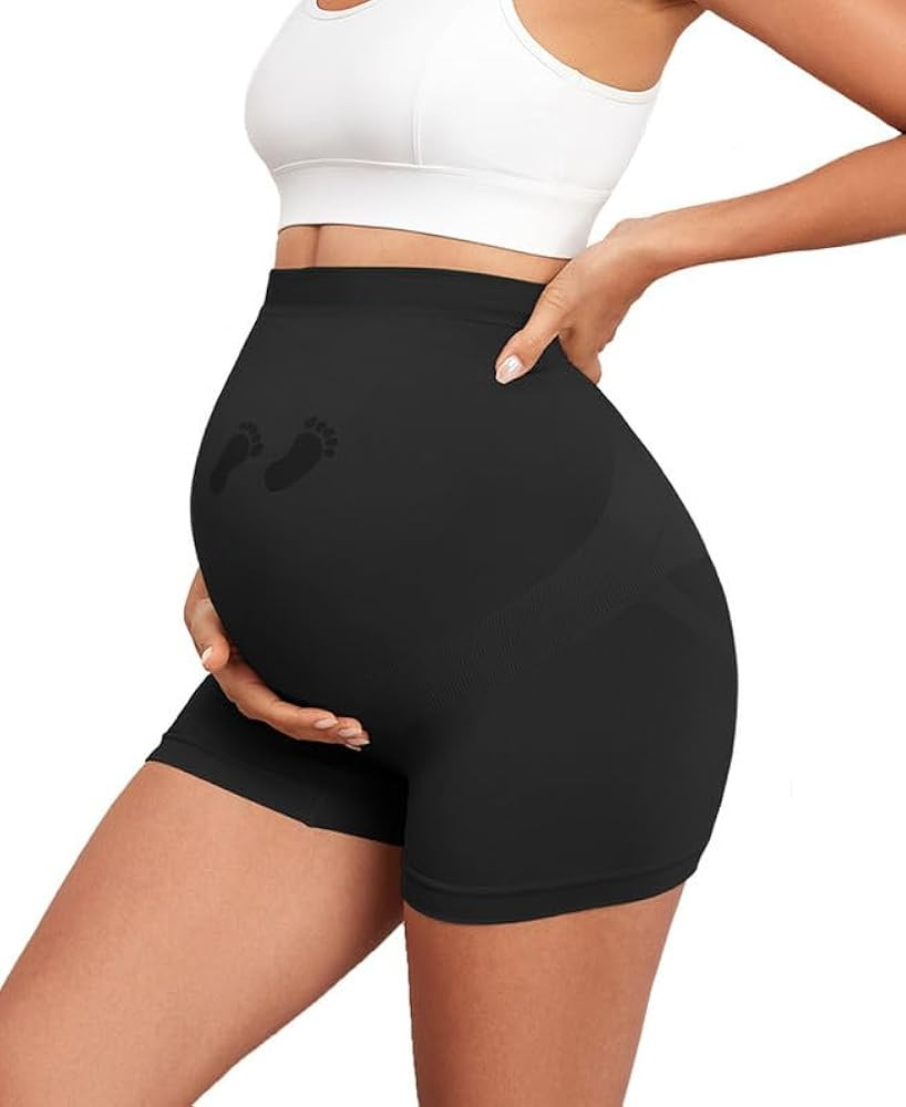Maternity Shapewear Seamless Underwear Over Bump Pregnancy Shorts High Waist Panties Under Dress ... | Amazon (US)