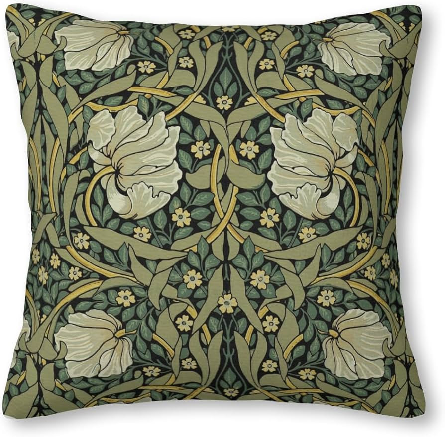 William Morris Green Vintage Floral HD Velvet Throw Pillow Covers Sofa Pillowcase Car Square Thro... | Amazon (US)