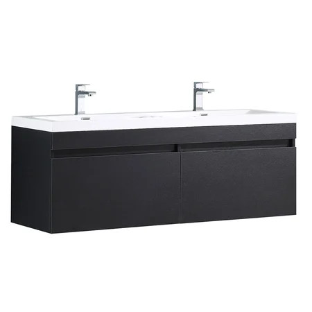 Fresca Fcb8040-I Largo 56-5/8 Wall Mounted / Floating Vanity Set - Black | Walmart (US)